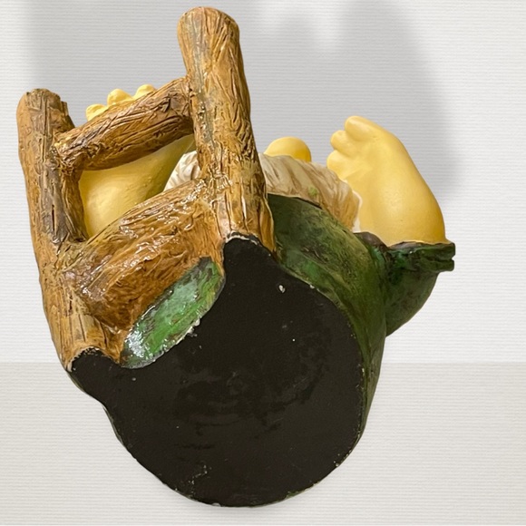 Vtg Dwarf with Ladder and Blue Hat Garden Gnome Statue Lawn Ornament Patio Décor - Picture 13 of 13